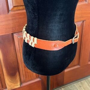 Linea Pelle Tan Brown Rope Braided Leather Belt Size M